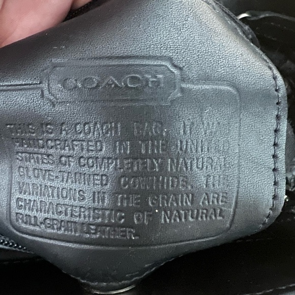 Coach Tan + Black Small Arm Purse Handbag Vintage Desinger Canvas + Leather 7417 - Picture 5 of 13